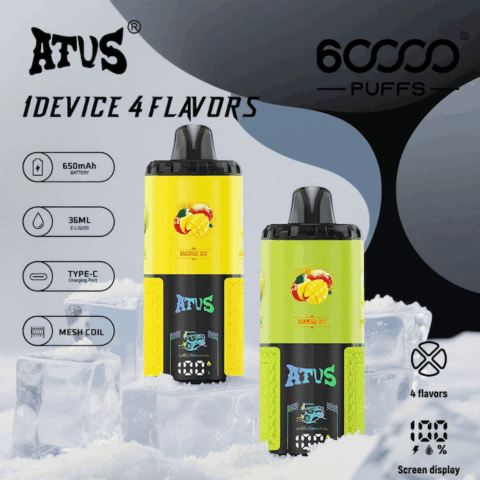DE030 60000 Puffs Svapo Usa E Getta con display Smart screen e ricarica rapida aroma regolabile ATVS Vape