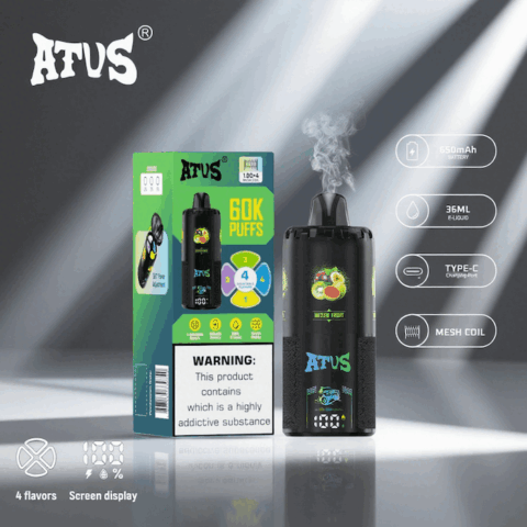 DE030 60000 Puffs Svapo Usa E Getta con display Smart screen e ricarica rapida aroma regolabile ATVS Vape