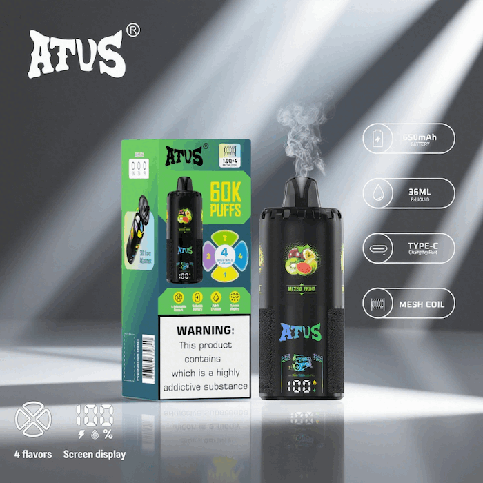 DE030 60000 Puffs Svapo Usa E Getta con display Smart screen e ricarica rapida aroma regolabile ATVS Vape