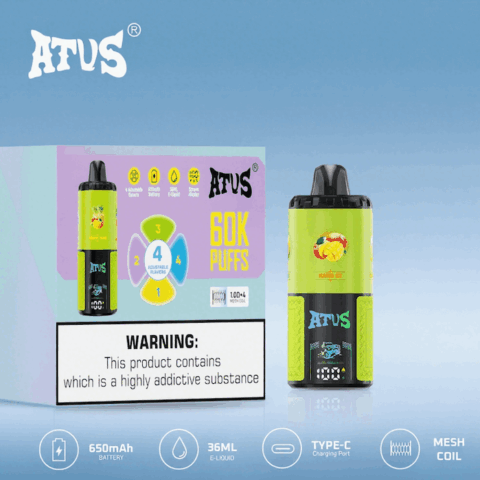 DE030 60000 Puffs Svapo Usa E Getta con display Smart screen e ricarica rapida aroma regolabile ATVS Vape