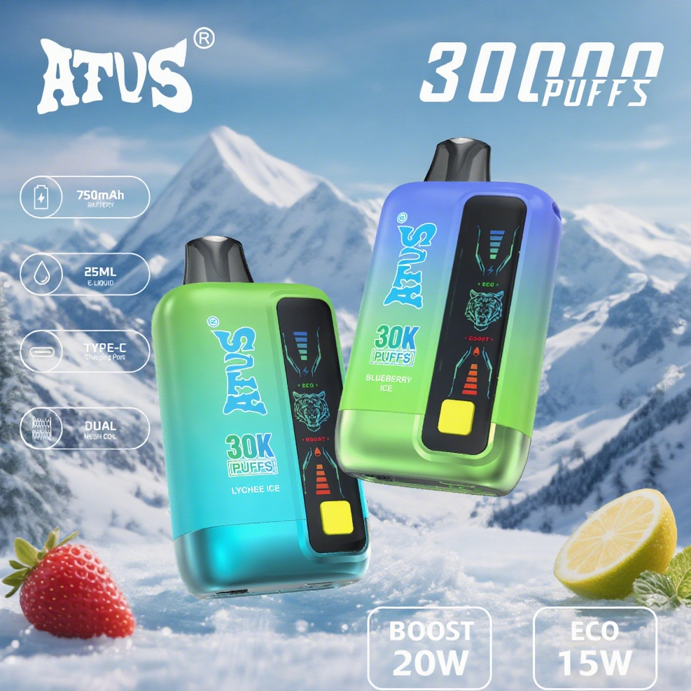 DE030 60000 Puffs Svapo Usa E Getta con display Smart screen e ricarica rapida aroma regolabile ATVS Vape
