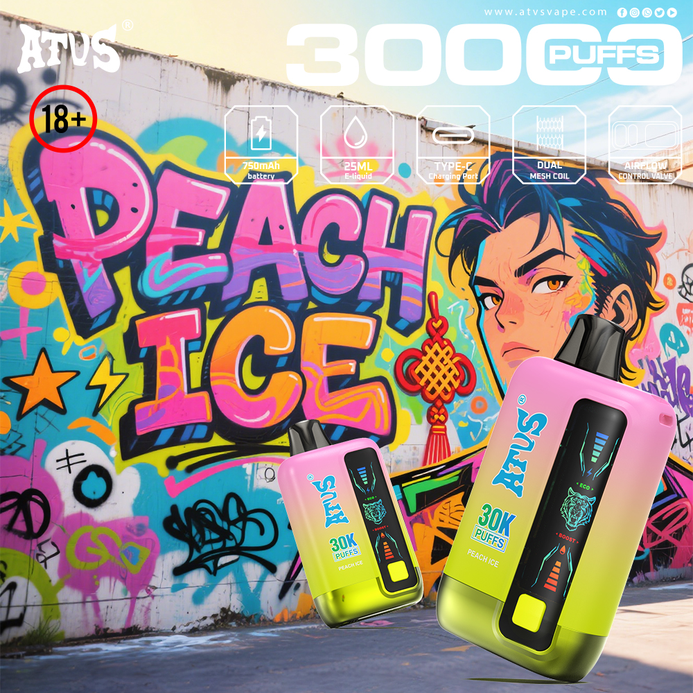 DE030 60000 Puffs Svapo Usa E Getta con display Smart screen e ricarica rapida aroma regolabile ATVS Vape