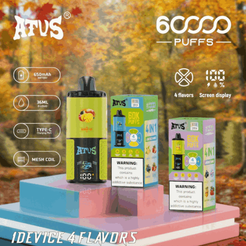 DE030 60000 Puffs Svapo Usa E Getta con display Smart screen e ricarica rapida aroma regolabile ATVS Vape