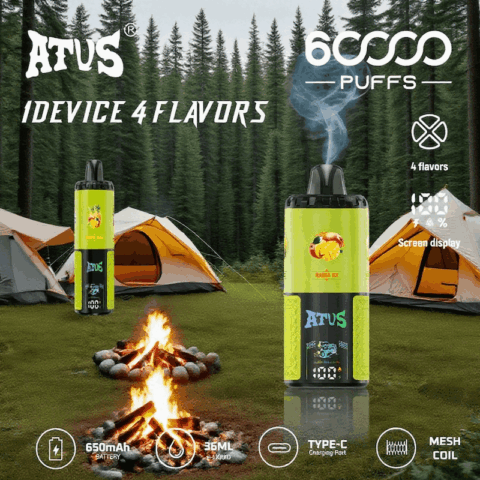 DE030 60000 Puffs Svapo Usa E Getta con display Smart screen e ricarica rapida aroma regolabile ATVS Vape