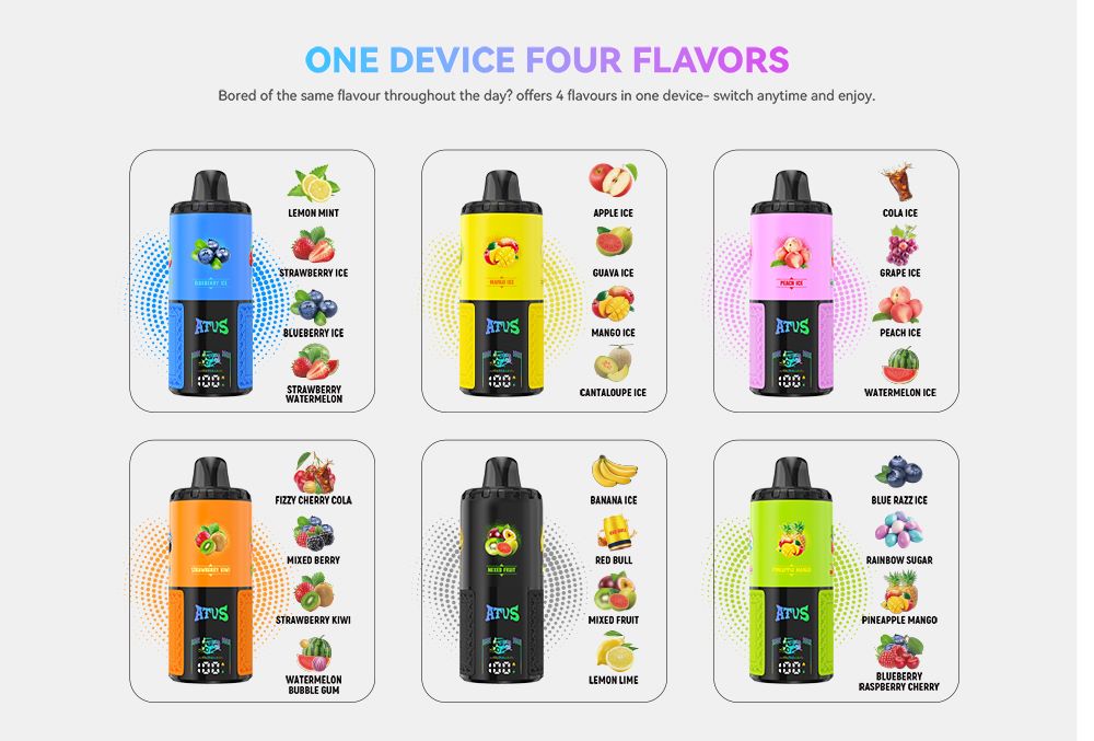 DE030 60000 Puffs Svapo Usa E Getta con display Smart screen e ricarica rapida aroma regolabile ATVS Vape