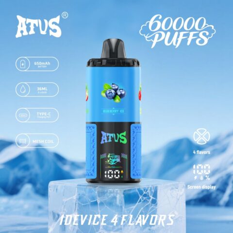 DE030 60000 Puffs Svapo Usa E Getta con display Smart screen e ricarica rapida aroma regolabile ATVS Vape