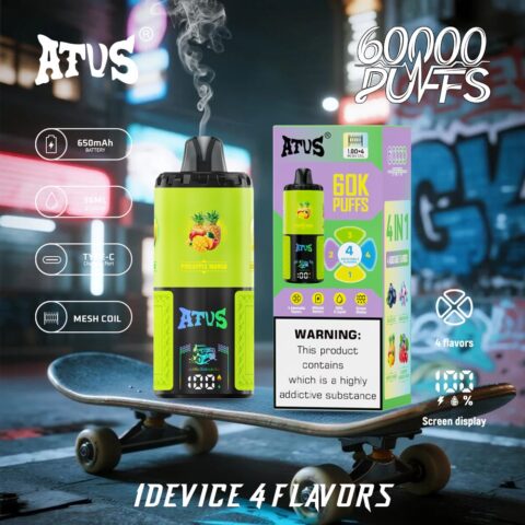 DE030 60000 Puffs Svapo Usa E Getta con display Smart screen e ricarica rapida aroma regolabile ATVS Vape