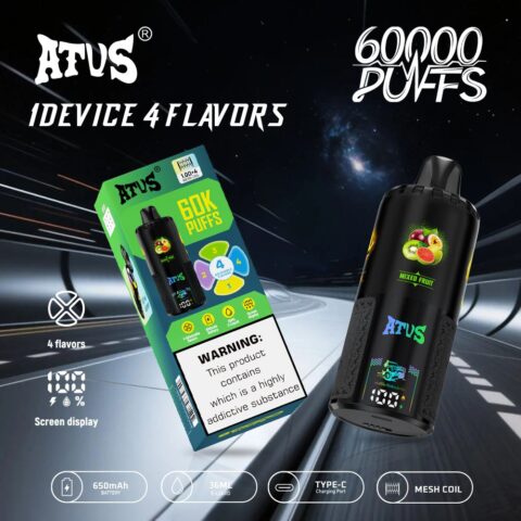 DE030 60000 Puffs Svapo Usa E Getta con display Smart screen e ricarica rapida aroma regolabile ATVS Vape