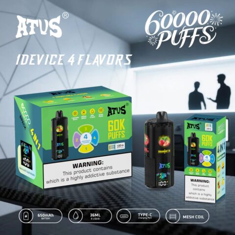 DE030 60000 Puffs Svapo Usa E Getta con display Smart screen e ricarica rapida aroma regolabile ATVS Vape