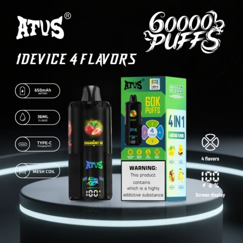 DE030 60000 Puffs Svapo Usa E Getta con display Smart screen e ricarica rapida aroma regolabile ATVS Vape