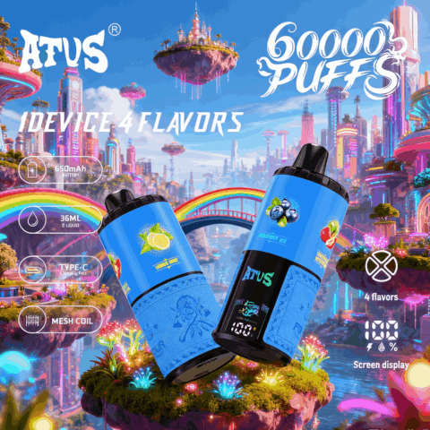 DE030 60000 Puffs Svapo Usa E Getta con display Smart screen e ricarica rapida aroma regolabile ATVS Vape