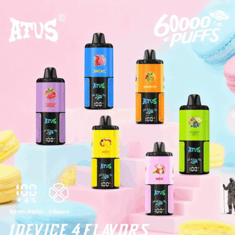 DE030 60000 Puffs Svapo Usa E Getta con display Smart screen e ricarica rapida aroma regolabile ATVS Vape