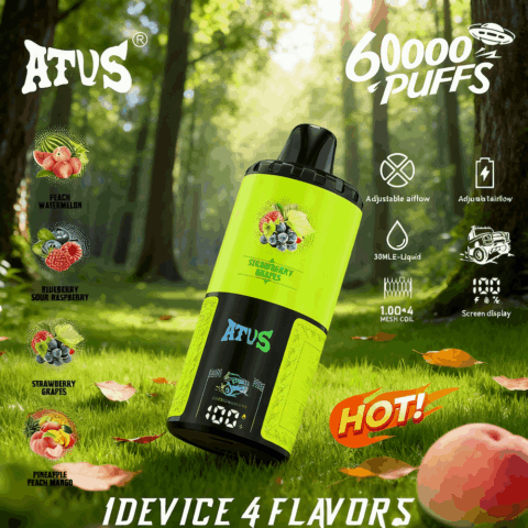 DE030 60000 Puffs Svapo Usa E Getta con display Smart screen e ricarica rapida aroma regolabile ATVS Vape