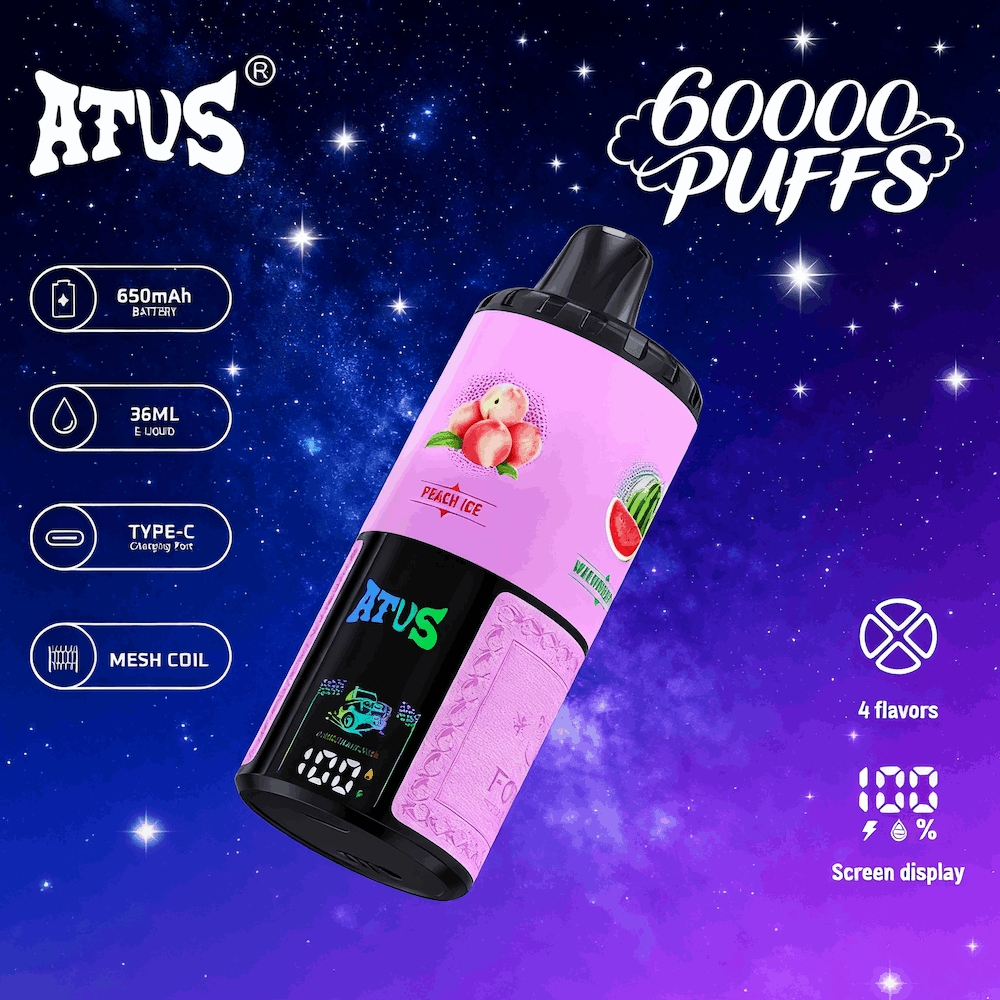 DE030 60000 Puffs Svapo Usa E Getta con display Smart screen e ricarica rapida aroma regolabile ATVS Vape
