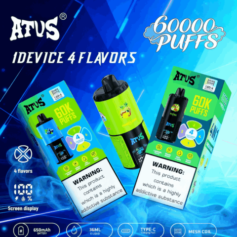 DE030 60000 Puffs Svapo Usa E Getta con display Smart screen e ricarica rapida aroma regolabile ATVS Vape