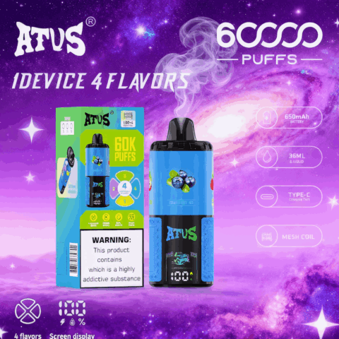 DE030 60000 Puffs Svapo Usa E Getta con display Smart screen e ricarica rapida aroma regolabile ATVS Vape