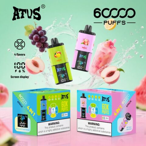 DE030 60000 Puffs Svapo Usa E Getta con display Smart screen e ricarica rapida aroma regolabile ATVS Vape