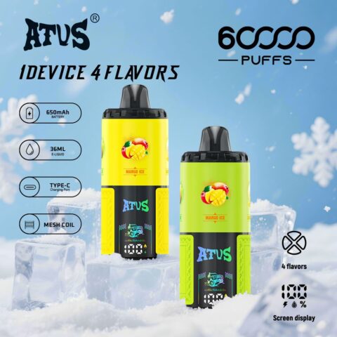 DE030 60000 Puffs Svapo Usa E Getta con display Smart screen e ricarica rapida aroma regolabile ATVS Vape